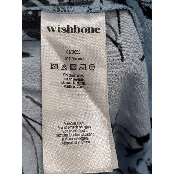 Wishbone light blue/multicolor floral print midi dress with pockets size 10 - Picture 8 of 8